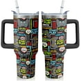 thumbnail image 1 of 40oz Gamer Tumbler Neon Accent Mug - Food-Grade Stainless Steel Gaming Cup with Spill-Resistant Straw, Unique Gifts for Gaming Fans (Birthday Christmas Party Events), 1 of 5