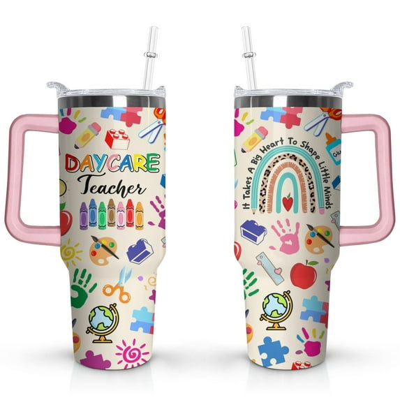 40oz Gifts Stainless Steel Flip Straw Tumbler Spill Proof Travel Cup Double Wall Vacuum Insulated Coffee Mug with Handle