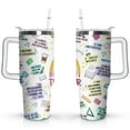 thumbnail image 1 of 40oz Gifts Stainless Steel Flip Straw Tumbler Spill Proof Travel Cup Double Wall Vacuum Insulated Coffee Mug with Handle, 1 of 6