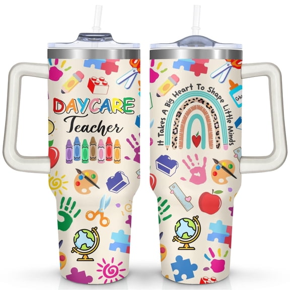 40oz Gifts Tumbler with Handle & Straw - Insulated Stainless Steel Travel Mug,Leakproof,Cup Holder Friendly,Dishwasher Safe,for Hot/Cold Drinks.