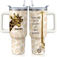 thumbnail image 1 of 40oz Cute Giraffe Tumbler with Handle and Straw, Stainless Steel Vacuum Insulated Travel Mug, Animal Themed Water Bottle - Ideal Gift for Animal Lovers, Women & Men, 1 of 1