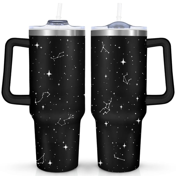 40oz Goth Tumbler with Handle & Straw,Stainless Steel Insulated Cup,Leak Proof Travel Mug,Keeps Drinks Hot/Cold,Gothic Halloween Coffee Cup,Witchy Gifts for Women