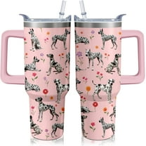 40oz Great Dane Tumbler with Handle and Straw, Cute Dog Stainless Steel Insulated Cup with Lid and Straw, Travel Coffee Mug Water Bottle, Birthday Mothers Day Gifts for Women Men Animal Lovers