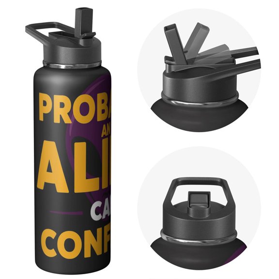 40oz Halloween Alien Water Bottle Probably an Alien Purple Funny Stainless Bottle