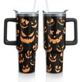thumbnail image 1 of 40oz Halloween Gothic Tumbler with Handle and Straw, Goth Skull Stainless Steel Insulated Cup Water Bottle, Halloween Holiday Gifts for Women Men (1PC), 1 of 6