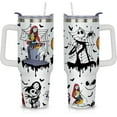 thumbnail image 1 of 40oz Halloween Nightmare Before Tumbler with Handle Lid and Straw, Christmas Jack Skeleton Cup, Halloween Tumblers Gifts for Women Girls Men Adults, 1 of 6