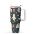 thumbnail image 1 of 40oz Halloween Tumbler with Handle, Scary Skeleton Ghost | Print | Halloween Gifts for Men & Women | with Lids and Straws | Stainless Steel Insulated | Travel Mug, 1 of 5