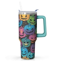 40oz Halloween Tumbler with Handle – Witch Skull Drinkware with Lid and Straw – Horror Aesthetic Travel Cup – Trick or Treat Gifts