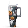 thumbnail image 1 of 40oz Halloween Tumbler with Handle and Straw Lid – Spooky Pumpkin Gift – Insulated Travel Coffee Mug Leak Proof, 1 of 5