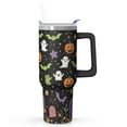 thumbnail image 1 of 40oz Halloween Tumbler with Straw and Lid Spooky Ghost Candy Travel Coffee Tumbler Cup with Handle for Spooky Halloween Gifts, 1 of 5