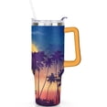 thumbnail image 1 of 40oz Hawaii Tropical Plants Tumbler with Handle, Leak Proof Flip Straw Lid, Stainless Steel Vacuum Insulated Travel Cup Gift, 1 of 5