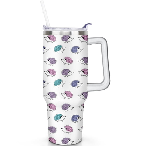 40oz Hedgehog Theme Tumbler, Handle Spill Proof Lid 40 oz Hedgehog Tumbler, Straw Double Insulated Hot Sale Travel Mug Travel Tumbler Must Have