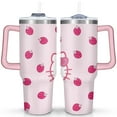 thumbnail image 1 of 40oz Hello Kawaii Cat Cute Stainless Steel Tumbler with Lid and Straw,Spill Proof Travel Cup Double Wall Vacuum Insulated Coffee Mug with Handle Pink, 1 of 7
