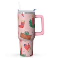 thumbnail image 1 of 40oz Holiday Tumbler with Lid and Straw, Stainless Steel Cup with Handle Red Bowknot Travel Coffee Mug, Christmas Gifts, 1 of 4