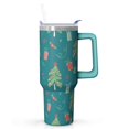 thumbnail image 1 of 40oz Holiday Tumbler with Straw and Handle, Snowman Stainless Steel Insulated Cup Gifts for Women Men, 1 of 4