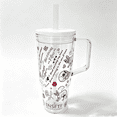 thumbnail image 1 of 40oz Insulated Clear Tumbler with Handle and Lid & Straw, Reusable Travel Mug for Cold and Hot Drinks, Double-Wall Plastic Water Bottle | Crystal-Clear | Car Cup Holder Fit | Leakproof | BPA-Free, 1 of 7
