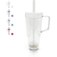 thumbnail image 1 of 40oz Insulated Clear Tumbler with Handle and Lid & Straw, Reusable Travel Mug for Cold and Hot Drinks, Double-Wall Plastic Water Bottle | Crystal-Clear | Car Cup Holder Fit | Leakproof | BPA-Free, 1 of 21