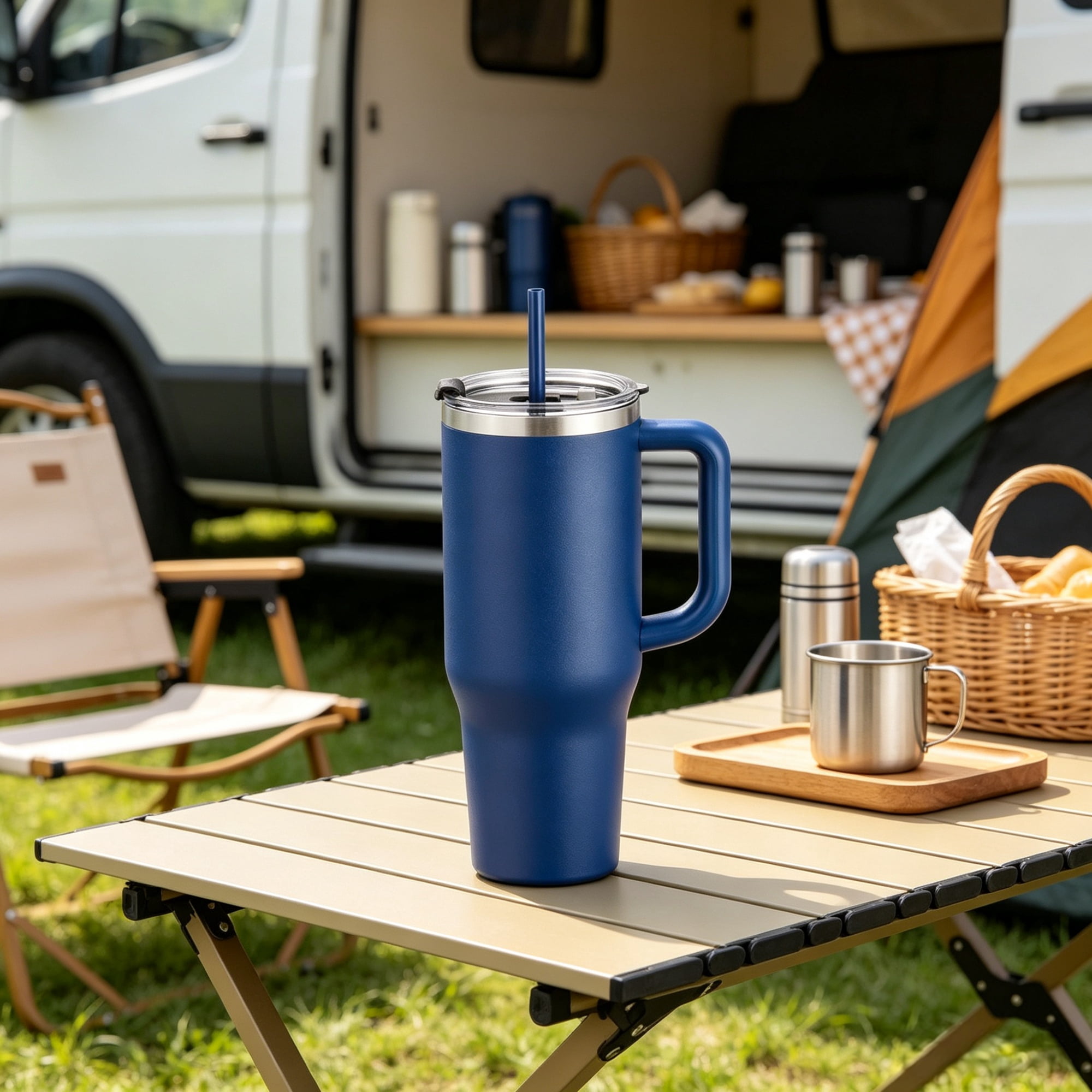 40oz Insulated Stainless Steel Water Bottle, Leakproof Double Walled Travel Coffee Mug for School & Work