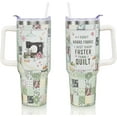 thumbnail image 1 of 40oz Insulated Tumbler with Handle & Straw - Quilting Sewing Theme Travel Coffee Mug, Great Christmas Birthday Gift for Quilters, Sewing Lovers, Women & Friends, 1 of 6