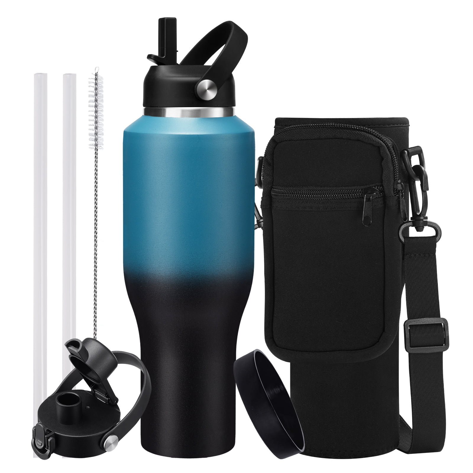 Metal Water Bottle That Fits In Cup Holder Free Shipping! 40oz Insulated Water Bottle that fits in Cup Holder