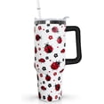 thumbnail image 1 of 40oz Ladybug Tumbler with Handle - Strawberry Decor Insulated Travel Mug & Water Bottle - Gift for Women, 1 of 6