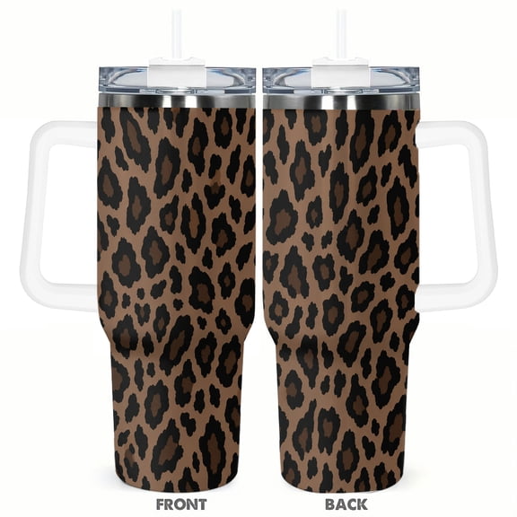 40oz Leopard Print Tumbler Insulated Car Cup Travel Coffee Cup Trendy Animal Print Gift for Women