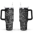 thumbnail image 1 of 40oz Math Equations Geometry Physics Stainless Steel Flip Straw Tumbler Spill Proof Travel Cup Double Wall Vacuum Insulated Coffee Mug with Handle, 1 of 6
