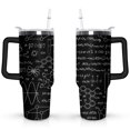 thumbnail image 1 of 40oz Math Equations Technology Formulas Stainless Steel Flip Straw Tumbler Spill Proof Travel Cup Double Wall Vacuum Insulated Coffee Mug with Handle, 1 of 6