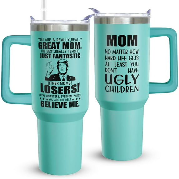 40oz Mom Tumbler with Handle Mamasaurus cup, Mom Gifts from Daughter/Son,Mama Birthday gifts, Mother''s Day Gift for Mama, Best Mother In Law Gift,Mother Coffee cup Stainless Steel Travel Mugs