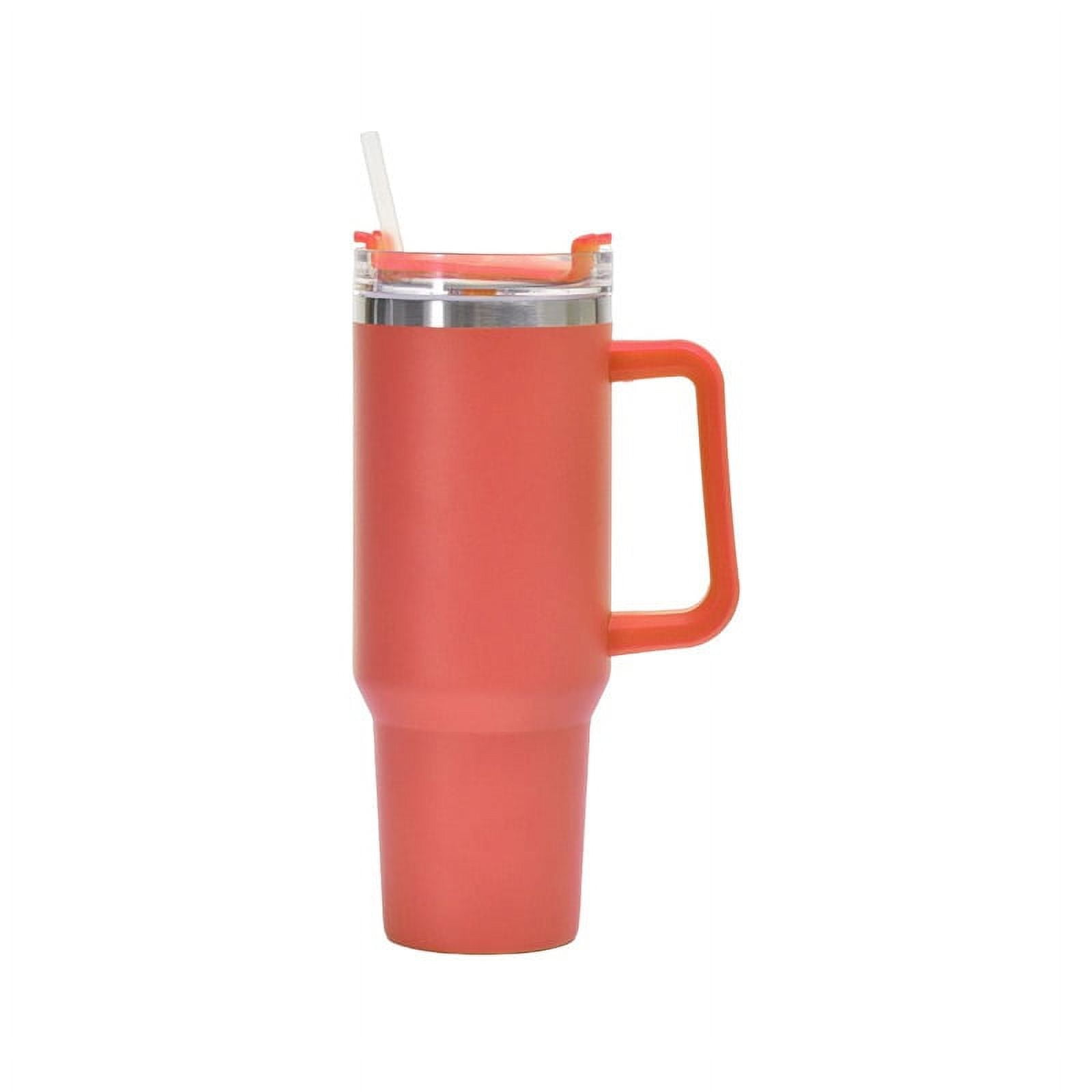 40oz Handle Insulated Tumbler With Straw, 1250ml Large Capacity