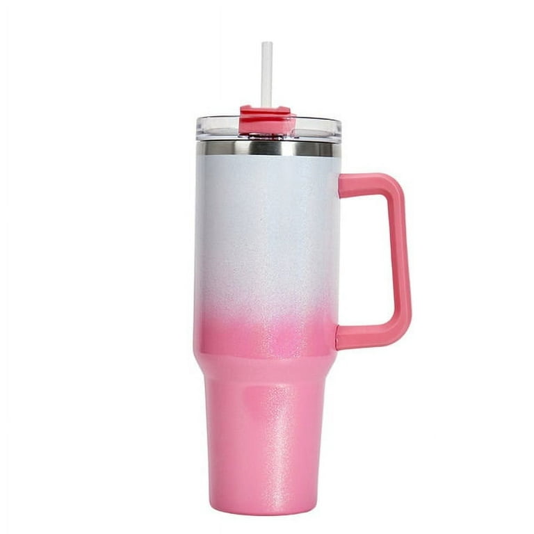 Stainless Steel Tumbler with Handle and Straw, 40 oz. - Item