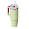 thumbnail image 1 of 40oz Mug With Handle Cafe Insulated Tumbler Straw Stainless Steel Coffee Termos Cup In-Car Vacuum Flasks Portable Water Bottle,avocado green, 1 of 6