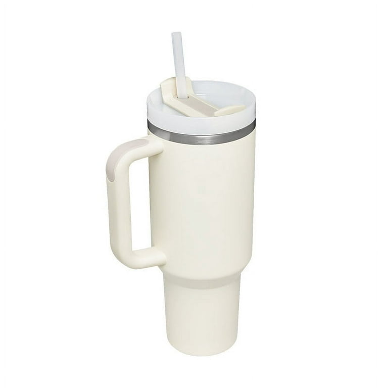 Portable Stainless Steel Coffee Thermos Mug With Straw Car Vacuum