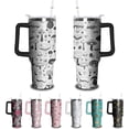 thumbnail image 1 of 40oz Mushroom Tumbler with Handle and Straw, Gothic Stainless Steel Insulated Cup with Lid and Straw, Travel Coffee Mug Water Bottle, Birthday Mothers Day Gifts for Women Men Mushroom Lovers, 1 of 7