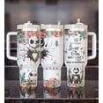 thumbnail image 1 of 40oz Nightmare Before Christmas Tumbler with Handle - Just A Girl Who Loves Jack Skellington, Gothic Floral Tumbler, Halloween Gift for Her, 1 of 3