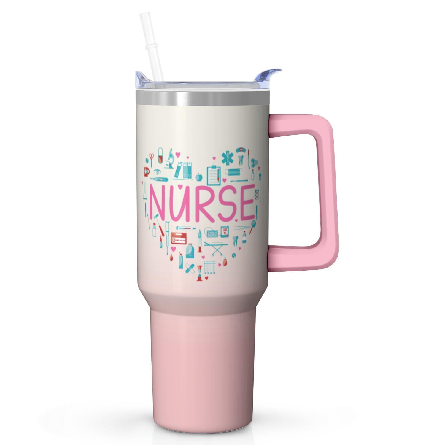 40oz "Nurse Crew" Themed Tumbler, Durable and Long-Lasting Construction, A Fun Nurse Gift for Best Friends, Work Friends, or Study Groups