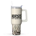 thumbnail image 1 of 40oz Nurse Themed Travel Tumbler, Stainless Steel Mug with Handle & Straw Lid, Keeps Drinks Ice Cold or piping Hot, Fantastic Nurse Appreciation Gift, 1 of 5