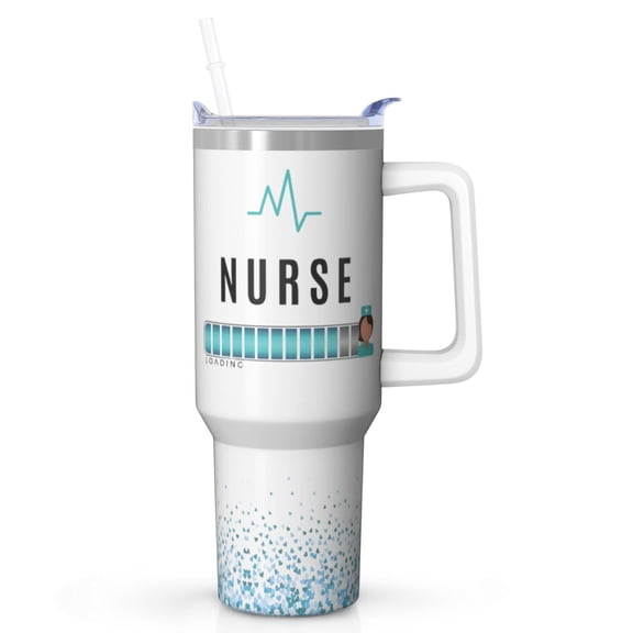 40oz Nurse Tumbler with Time Markings, Stainless Steel Hydration Tracker, Encourages Water Intake, The Ideal Health-Focused Gift for a Busy Nurse