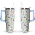 thumbnail image 1 of 40oz Ocean Nautical Anchor Stainless Steel Flip Straw Tumbler Spill Proof Travel Cup Double Wall Vacuum Insulated Coffee Mug with Top Handle, 1 of 6
