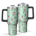 thumbnail image 1 of 40oz Pioneer Flower Floral Print Pattern Insulated Tumbler with Handle, BPA-Free Leak Proof Lid and Straws, Double Wall Vacuum, Hot 12h/Cold 34h, 1 of 6