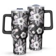 thumbnail image 1 of 40oz Pioneer Flower Floral Print Pattern Insulated Tumbler with Handle, BPA-Free Leak Proof Lid and Straws, Double Wall Vacuum, Hot 12h/Cold 34h, 1 of 6