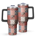 thumbnail image 1 of 40oz Pioneer Flower Floral Print Pattern Insulated Tumbler with Handle, BPA-Free Leak Proof Lid and Straws, Double Wall Vacuum, Hot 12h/Cold 34h, 1 of 6