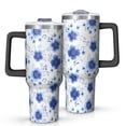 thumbnail image 1 of 40oz Pioneer Flower Floral Print Pattern Insulated Tumbler with Handle, BPA-Free Leak Proof Lid and Straws, Double Wall Vacuum, Hot 12h/Cold 34h, 1 of 6
