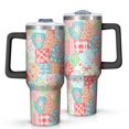 thumbnail image 1 of 40oz Pioneer Flower Floral Print Pattern Insulated Tumbler with Handle, BPA-Free Leak Proof Lid and Straws, Double Wall Vacuum, Hot 12h/Cold 34h, 1 of 6