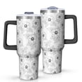 thumbnail image 1 of 40oz Pioneer Flower Floral Print Pattern Insulated Tumbler with Handle, BPA-Free Leak Proof Lid and Straws, Double Wall Vacuum, Hot 12h/Cold 34h, 1 of 6