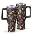 thumbnail image 1 of 40oz Pioneer Flower Floral Print Pattern Insulated Tumbler with Handle, BPA-Free Leak Proof Lid and Straws, Double Wall Vacuum, Hot 12h/Cold 34h, 1 of 6