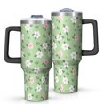 thumbnail image 1 of 40oz Pioneer Flower Floral Print Pattern Insulated Tumbler with Handle, BPA-Free Leak Proof Lid and Straws, Double Wall Vacuum, Hot 12h/Cold 34h, 1 of 6