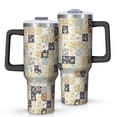 thumbnail image 1 of 40oz Pioneer Flower Floral Print Pattern Insulated Tumbler with Handle, BPA-Free Leak Proof Lid and Straws, Double Wall Vacuum, Hot 12h/Cold 34h, 1 of 6
