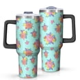 thumbnail image 1 of 40oz Pioneer Flower Floral Print Pattern Insulated Tumbler with Handle, BPA-Free Leak Proof Lid and Straws, Double Wall Vacuum, Hot 12h/Cold 34h, 1 of 6