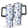 thumbnail image 1 of 40oz Pioneer Flower Floral Print Pattern Insulated Tumbler with Handle, BPA-Free Leak Proof Lid and Straws, Double Wall Vacuum, Hot 12h/Cold 34h, 1 of 6